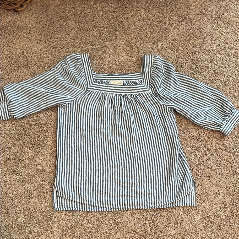 Universal Thread Blue and White Striped Blouse